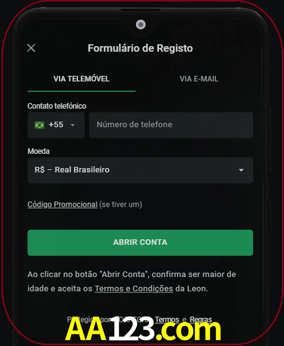 Abra o aplicativo e inicie o processo de registro.
