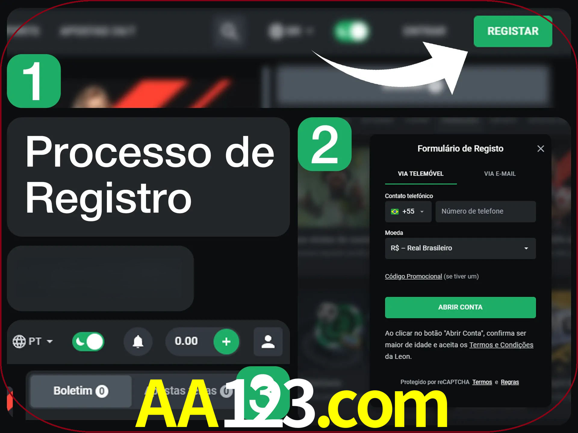 O processo de registro na LeonBet é simples.